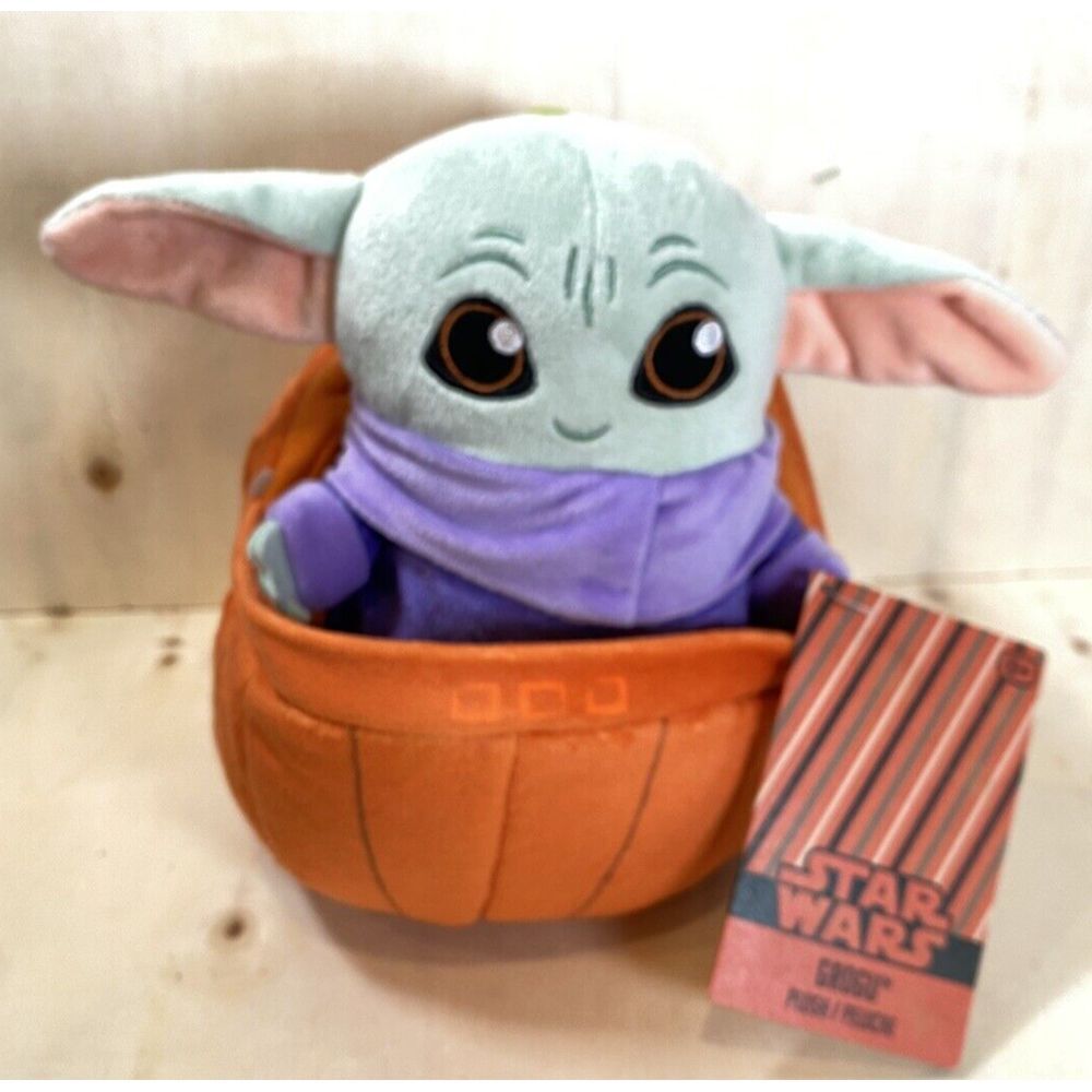 Disney Star Wars Mandalorian Grogu Baby Yoda Halloween Pumpkin Plush 8" -‎ NWT